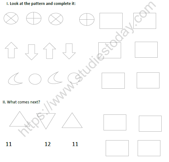 Class 1 Mathematics Chapter Worksheets